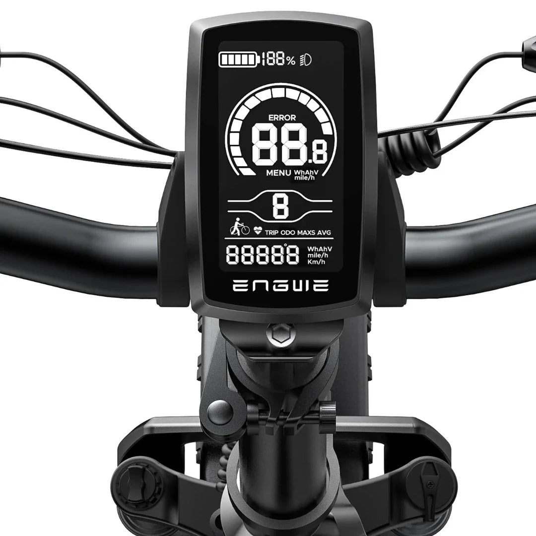 LCD zaslon s instrumentima na upravljaču električnog bicikla Engwe EP-2 Pro crne boje