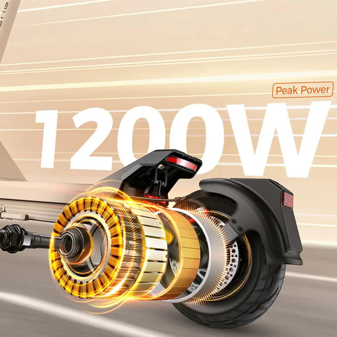 Prikaz snažnog elektromotora od 1200W na stražnjem kotaču električnog romobila Engwe Y700