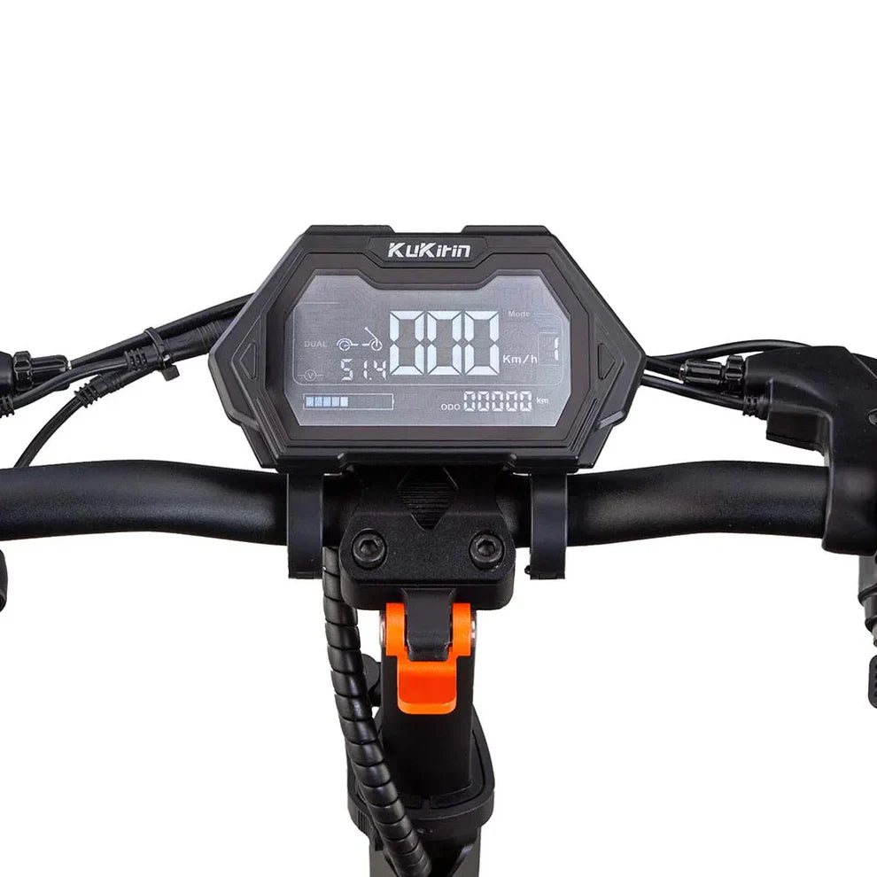 LCD zaslon i upravljač električnog romobila KuKirin G2 Master s narančastim detaljima