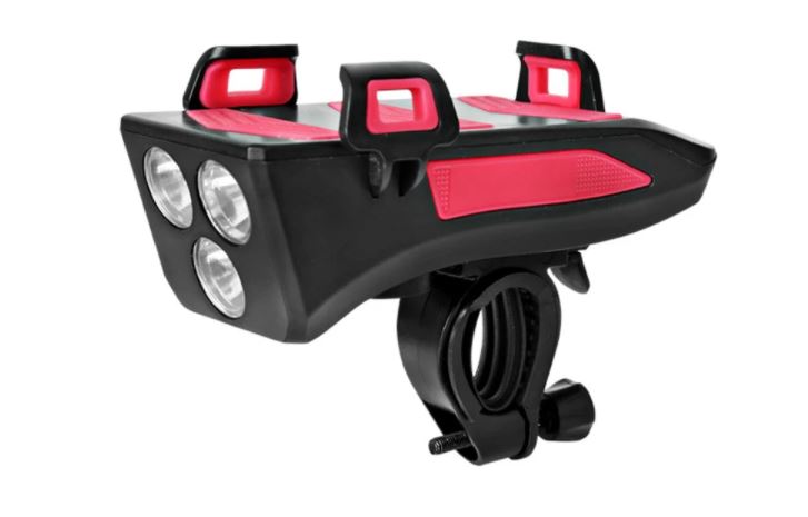Multifunkcionalni 3-u-1 dodatak Eco Speed s LED svjetlom i držačem za mobitel crno-crvene boje