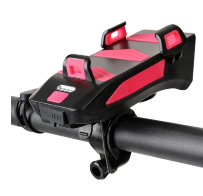 3-u-1 dodatak Eco Speed, crni držač mobitela s ružičastim detaljima i USB utorom na volanu