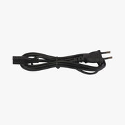 Crni AC strujni kabel za električni romobil Kingsong E1, pogled na kabel s utikačem i priključkom