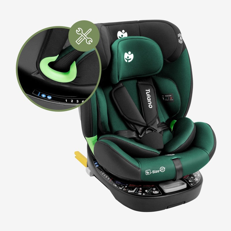 Tulano rotirajuća autosjedalica Loom 35 Black Green - slika 16