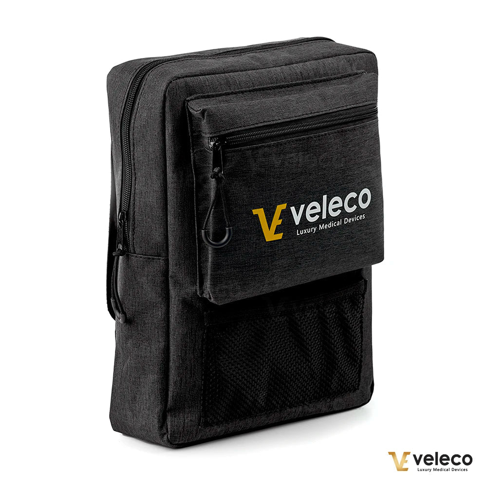 Crna Veleco bočna torba za naslon električnog skutera s logotipom i mrežastim pretincem