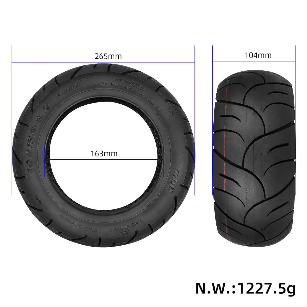 Cestovna tubeless guma ULIP 100/55-6.5, 11 inča – 2/6