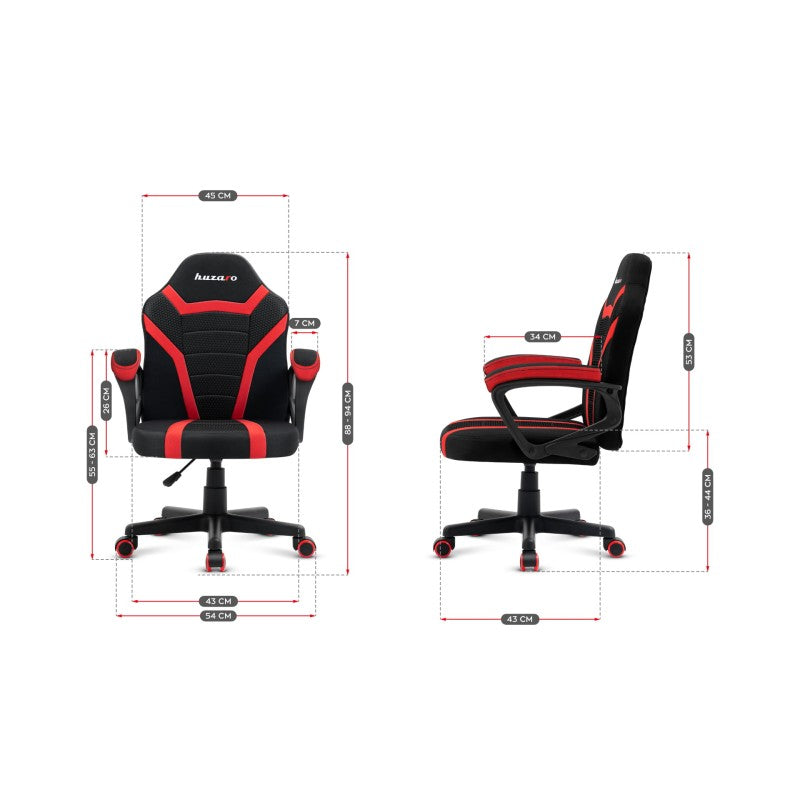 Dječja gaming stolica Huzaro Ranger 1.0 Red Mesh - slika 16