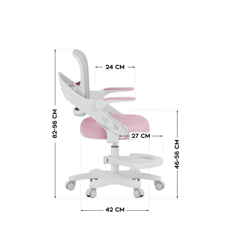 Mark Adler Dječja radna stolica Junior 4.3 Pink-grey - slika 11