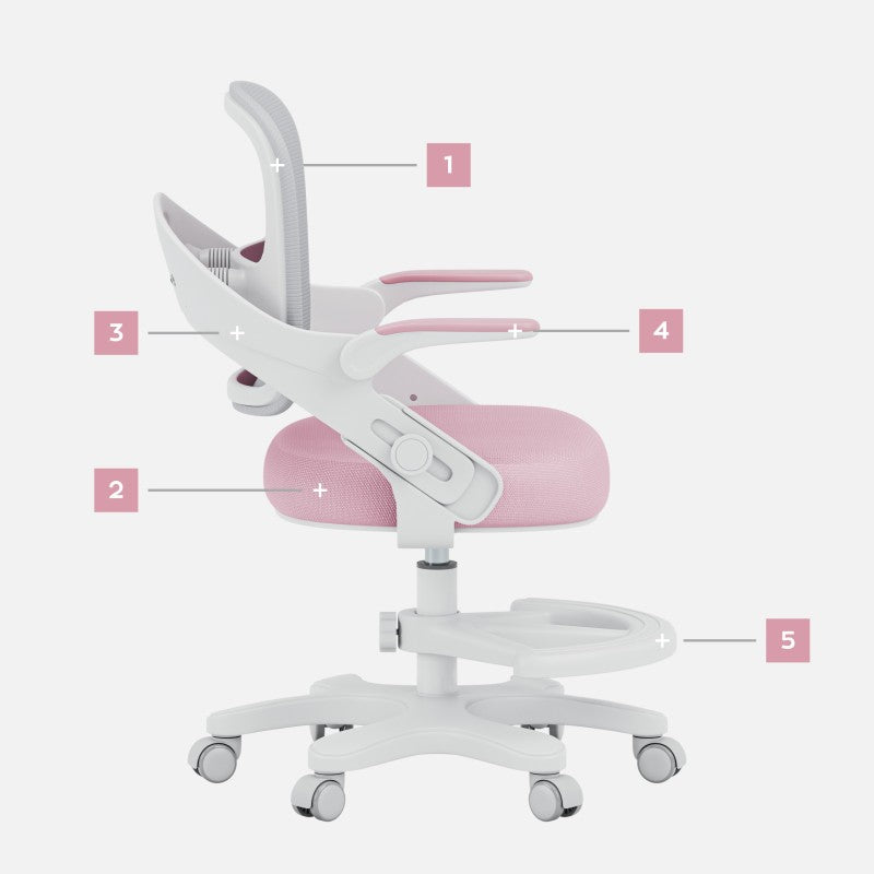 Mark Adler Dječja radna stolica Junior 4.3 Pink-grey - slika 16
