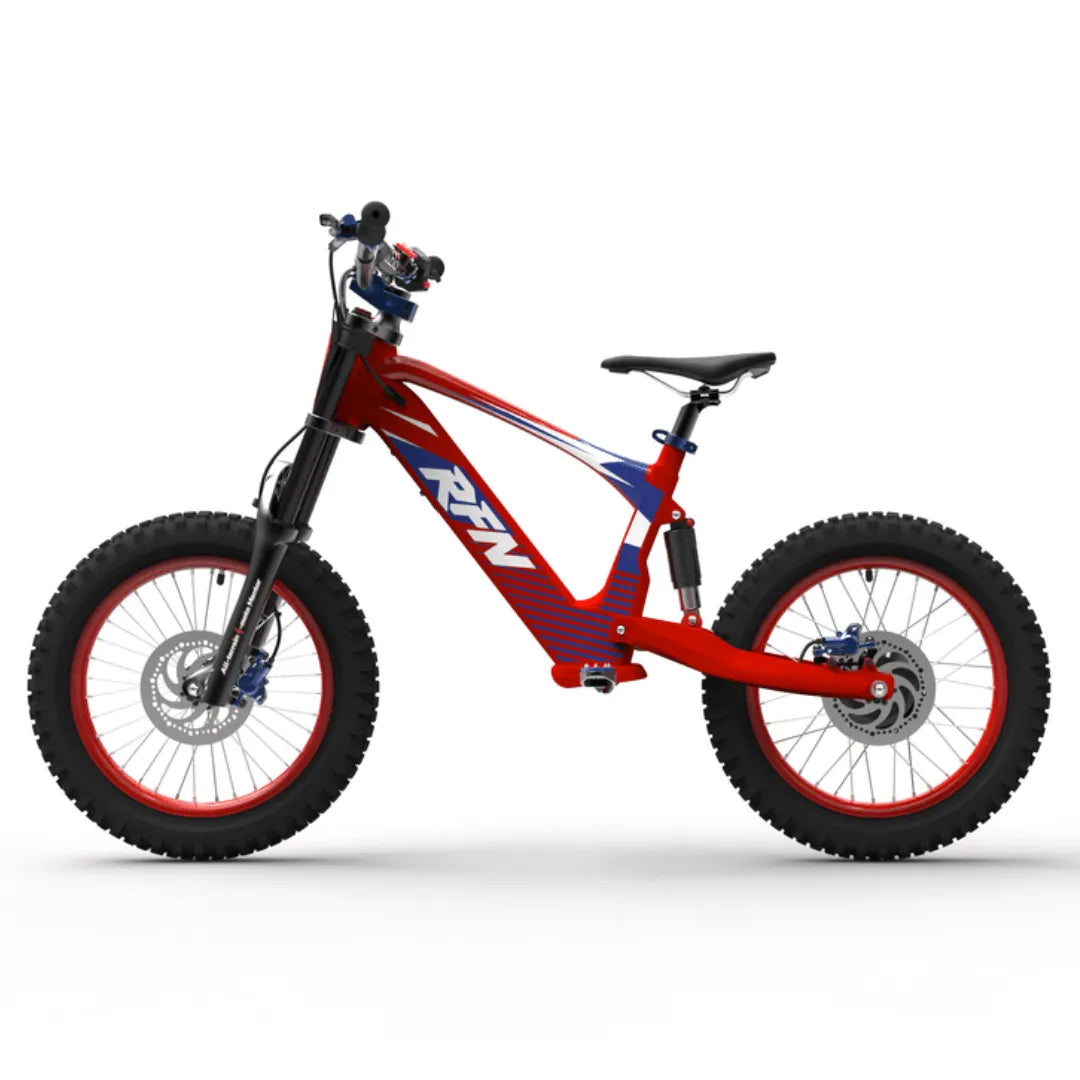 Dječji električni bicikl Apollo Evo Racing 18 crveno-plavi bočni pogled