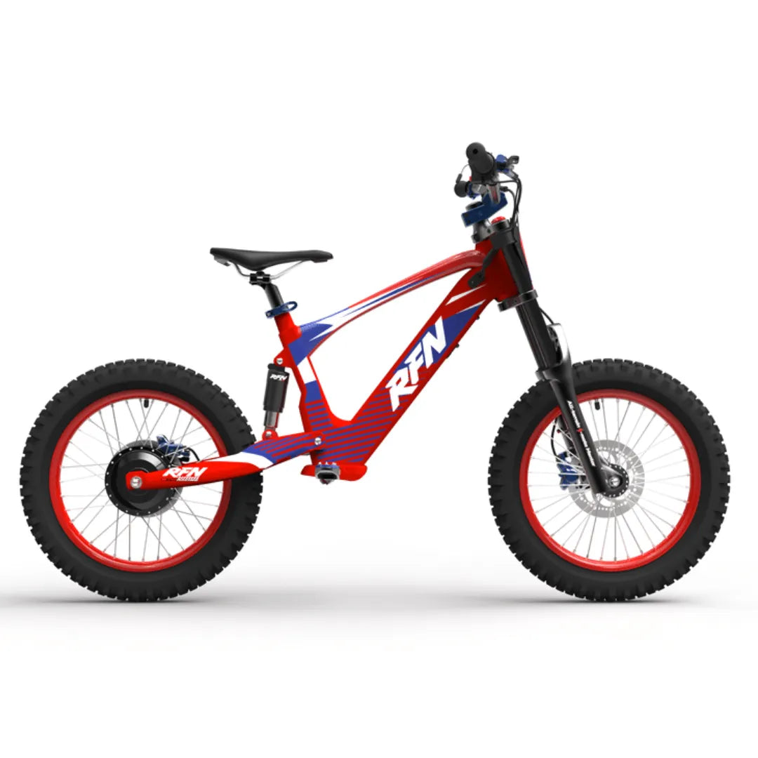 Dječji električni bicikl RFN Apollo Evo Racing 18 crveno-plavi profilni pogled