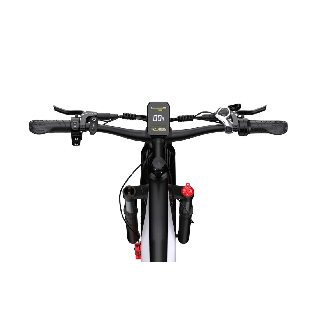 Upravljač električnog bicikla Duotts F26 s digitalnim zaslonom i kontrolama u crnoj boji