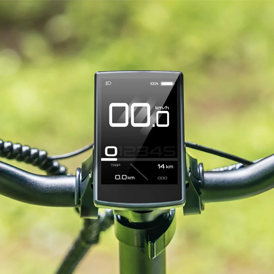 LCD zaslon električnog bicikla Engwe Engine Pro 3.0 Boost s prikazom brzine i baterije na upravljaču