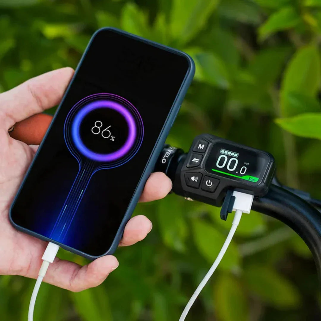Digitalni zaslon električnog bicikla Fiido C11 Pro s USB punjenjem pametnog telefona na upravljaču
