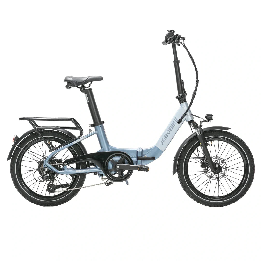 Električni bicikl Jobobike Ace Pro, plavi model, pogled sa strane na bijeloj pozadini