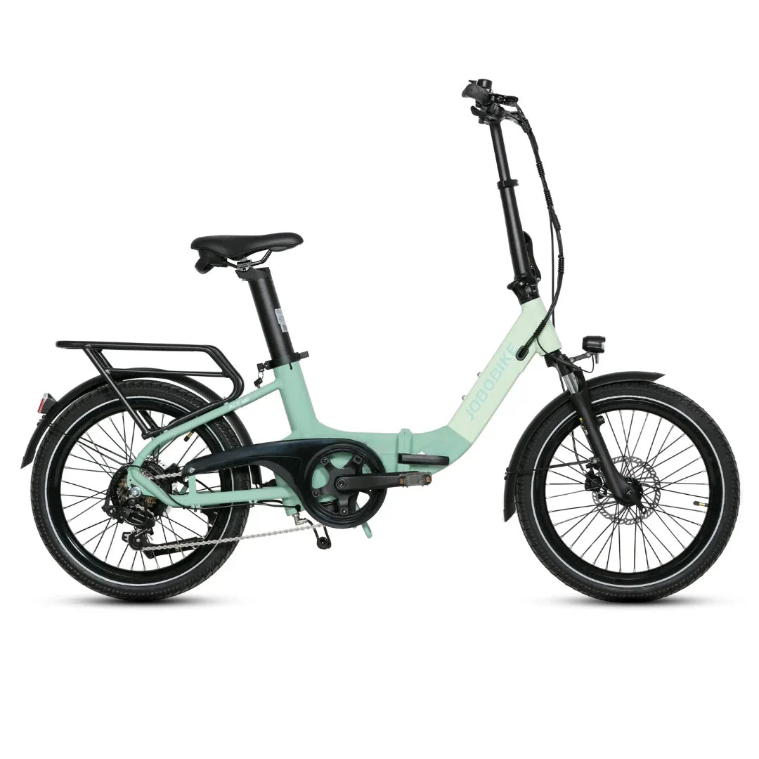 Sklopivi električni bicikl Jobobike Ace Pro svijetlo zelene boje, pogled sa strane