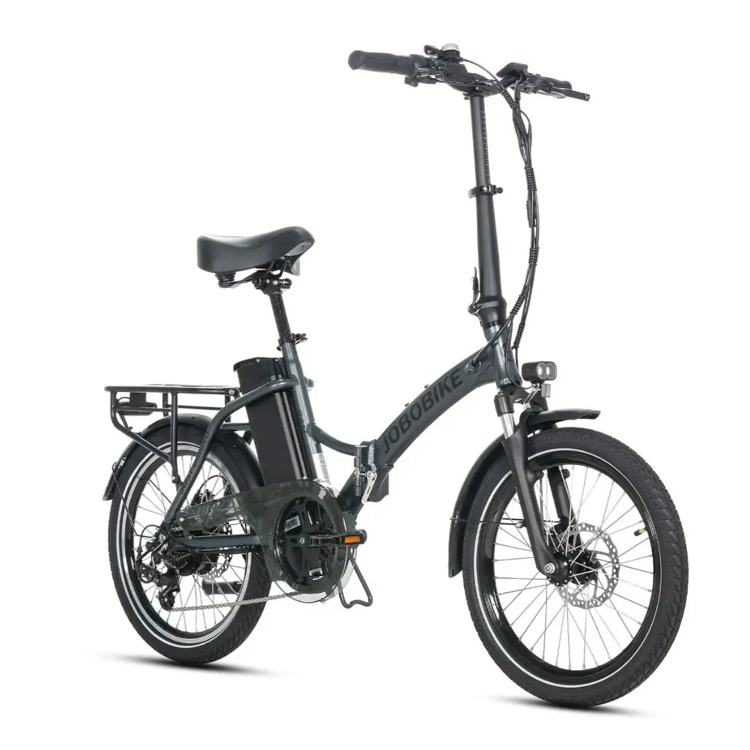Sklopivi električni bicikl Jobobike Sam crne boje, pogled s bočne strane