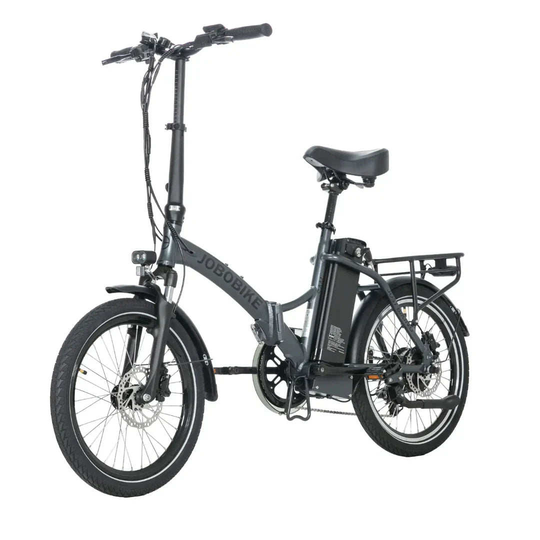 Sklopivi električni bicikl Jobobike Sam, pogled s bočne strane u sivoj boji