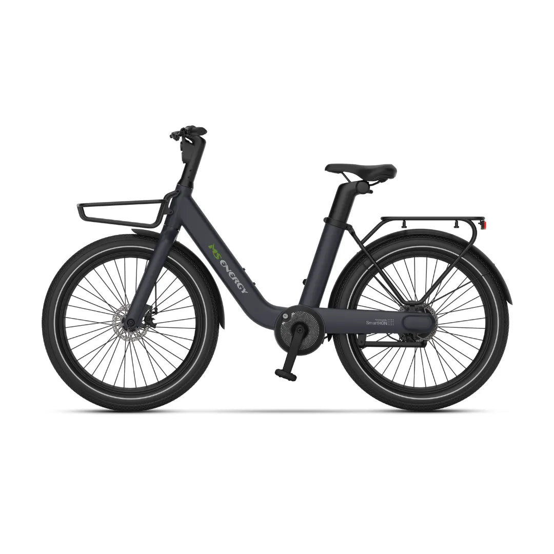 Električni bicikl MS Energy Cityzen c102 tamno sive boje bočni pogled na cijeli model