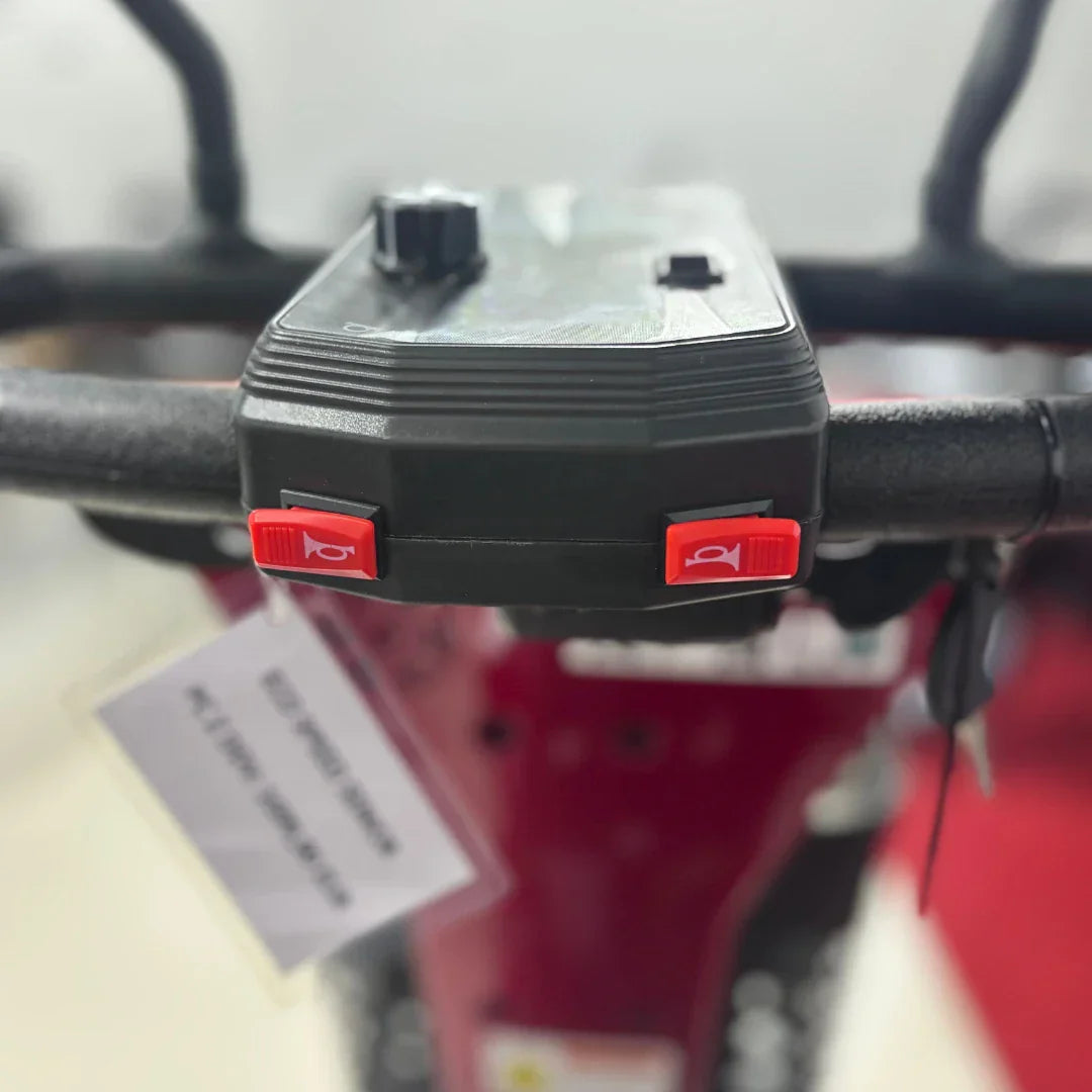 Upravljačka ploča s tipkama za trubu na električnom vozilu Eco Speed Senior, detalj volana
