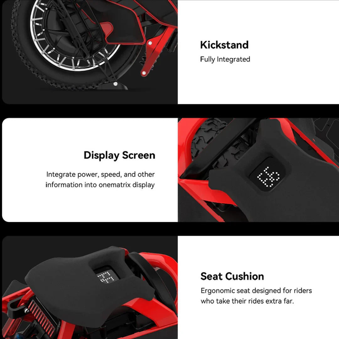 Detalji Kingsong S22 Pro električnog monocikla: integrirani nogar, zaslon i ergonomsko sjedalo