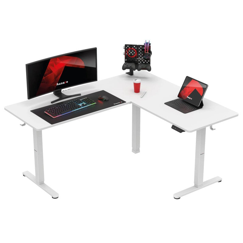 Huzaro Hero 9.5 White 160 cm električni kutni gaming stol - slika 1