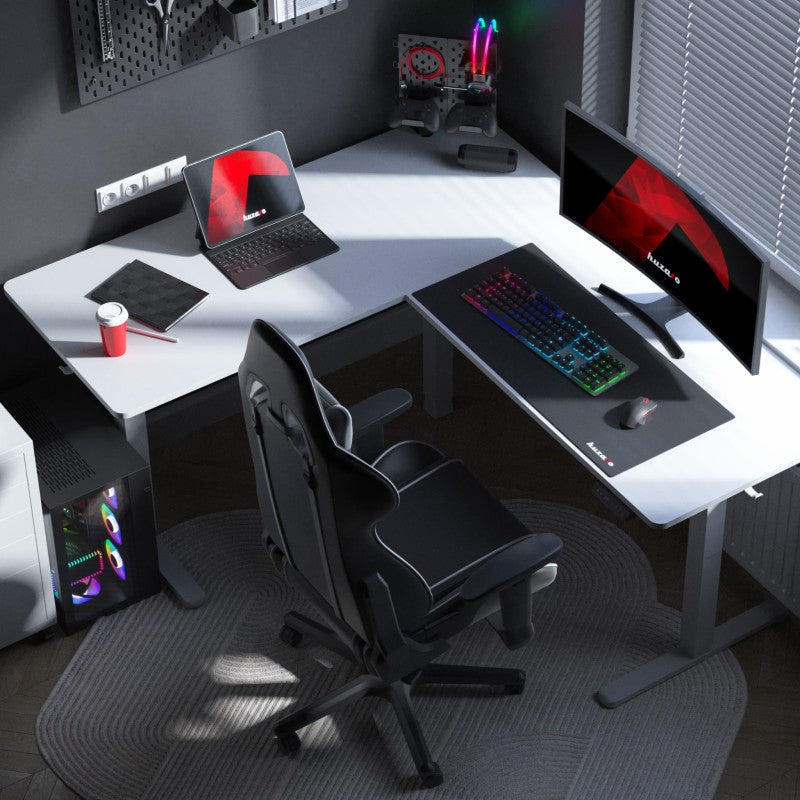 Huzaro Hero 9.5 White 160 cm električni kutni gaming stol - slika 3