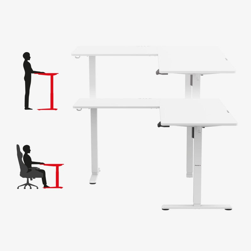Huzaro Hero 9.5 White 160 cm električni kutni gaming stol - slika 4