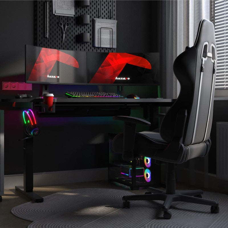 Huzaro Hero 8.7 RGB Black 140 cm električni podizni stol za gaming - slika 3