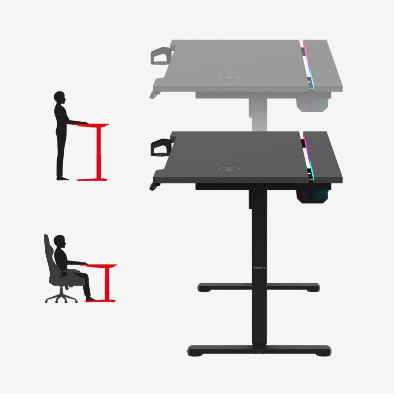 Huzaro Hero 8.7 RGB Black 140 cm električni podizni stol za gaming - slika 4