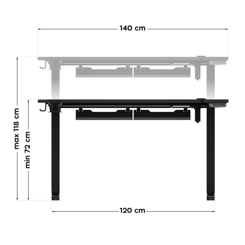 Huzaro Hero 8.7 RGB Black 140 cm električni gaming stol - slika 10