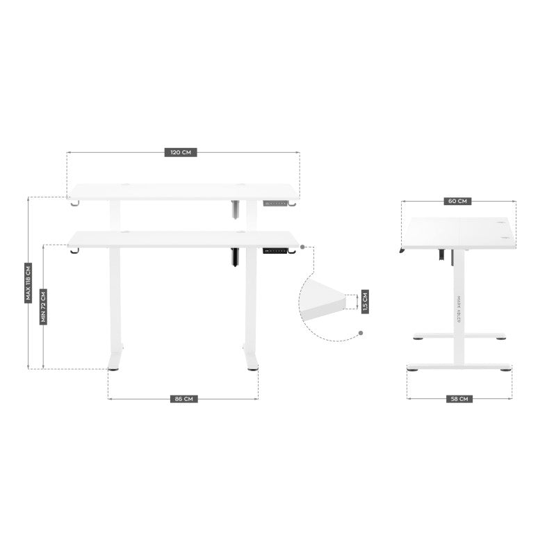Mark Adler Leader 7.0 White 120 cm električni podizni stol - slika 17