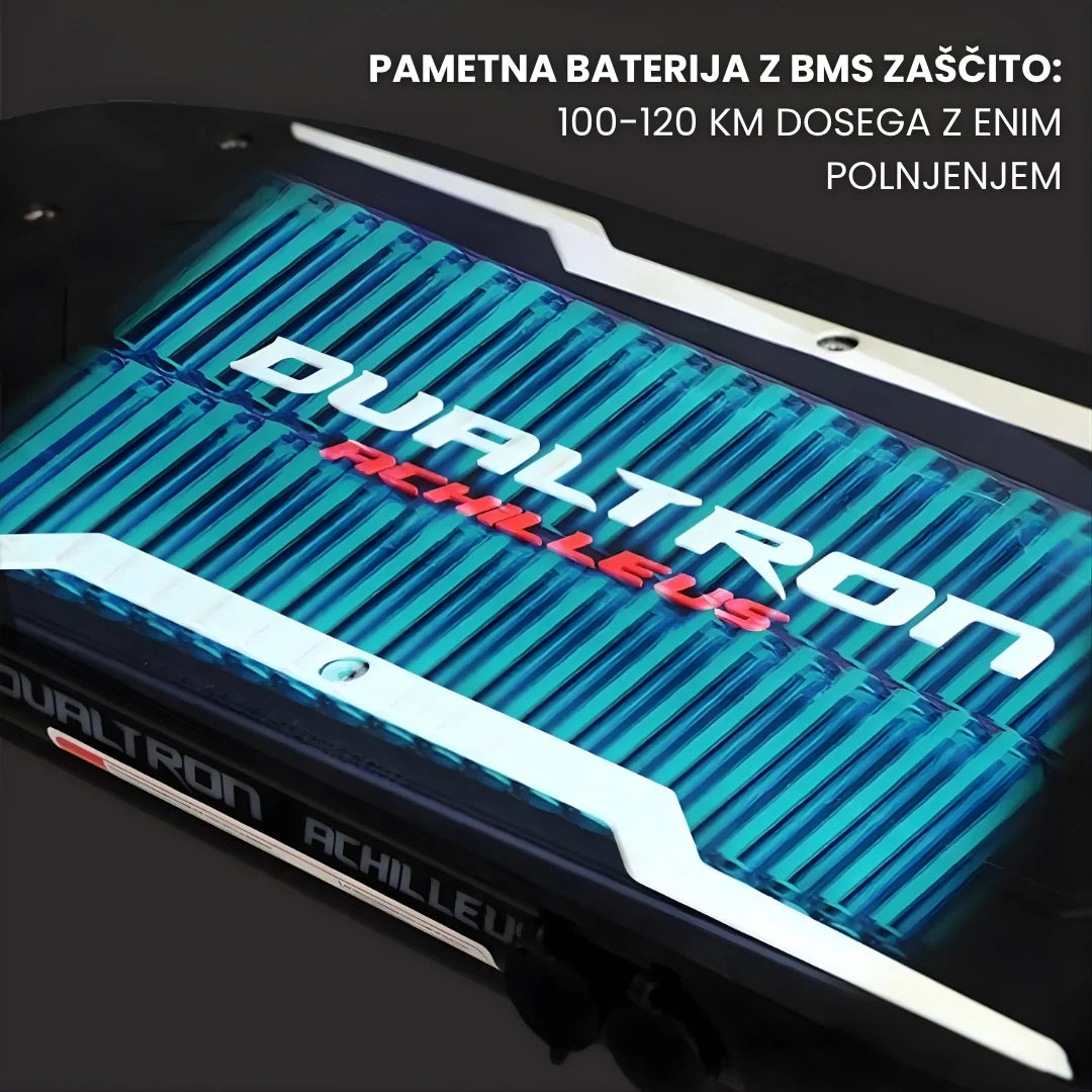 Baterija električnog romobila Dualtron Achilleus s plavim detaljima i BMS zaštitom