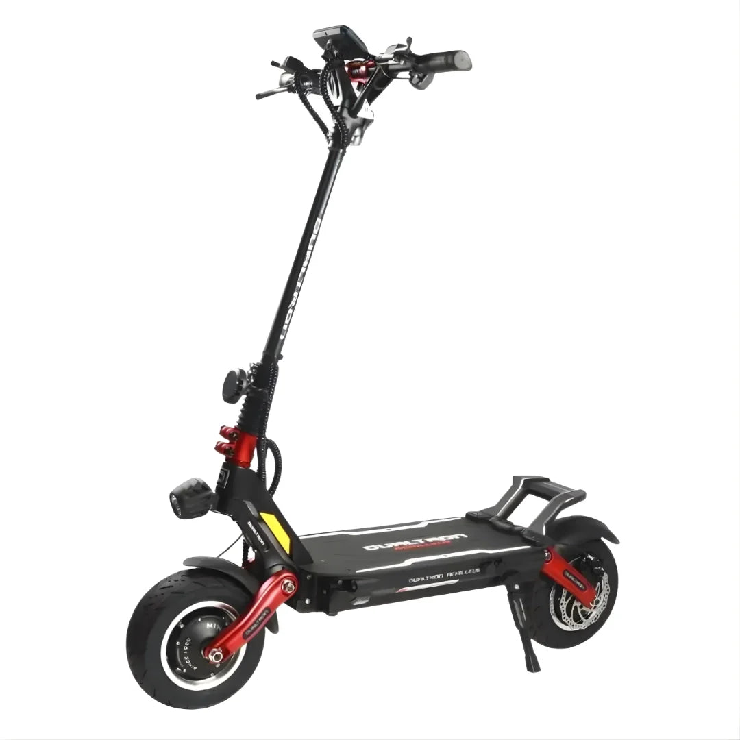 Električni romobil Dualtron New Achilleus crno-crvene boje bočni pogled na bijeloj pozadini
