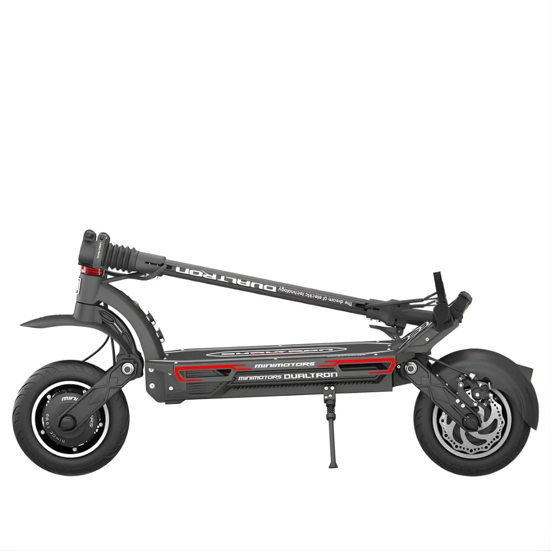 Sklopljeni električni romobil Dualtron Spider 2 crne boje bočni pogled