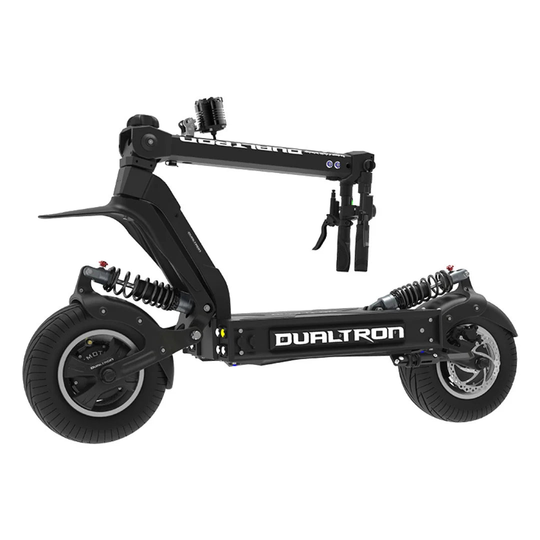 Električni romobil Dualtron X2 Upgrade crne boje, bočni pogled na sklopljeni model