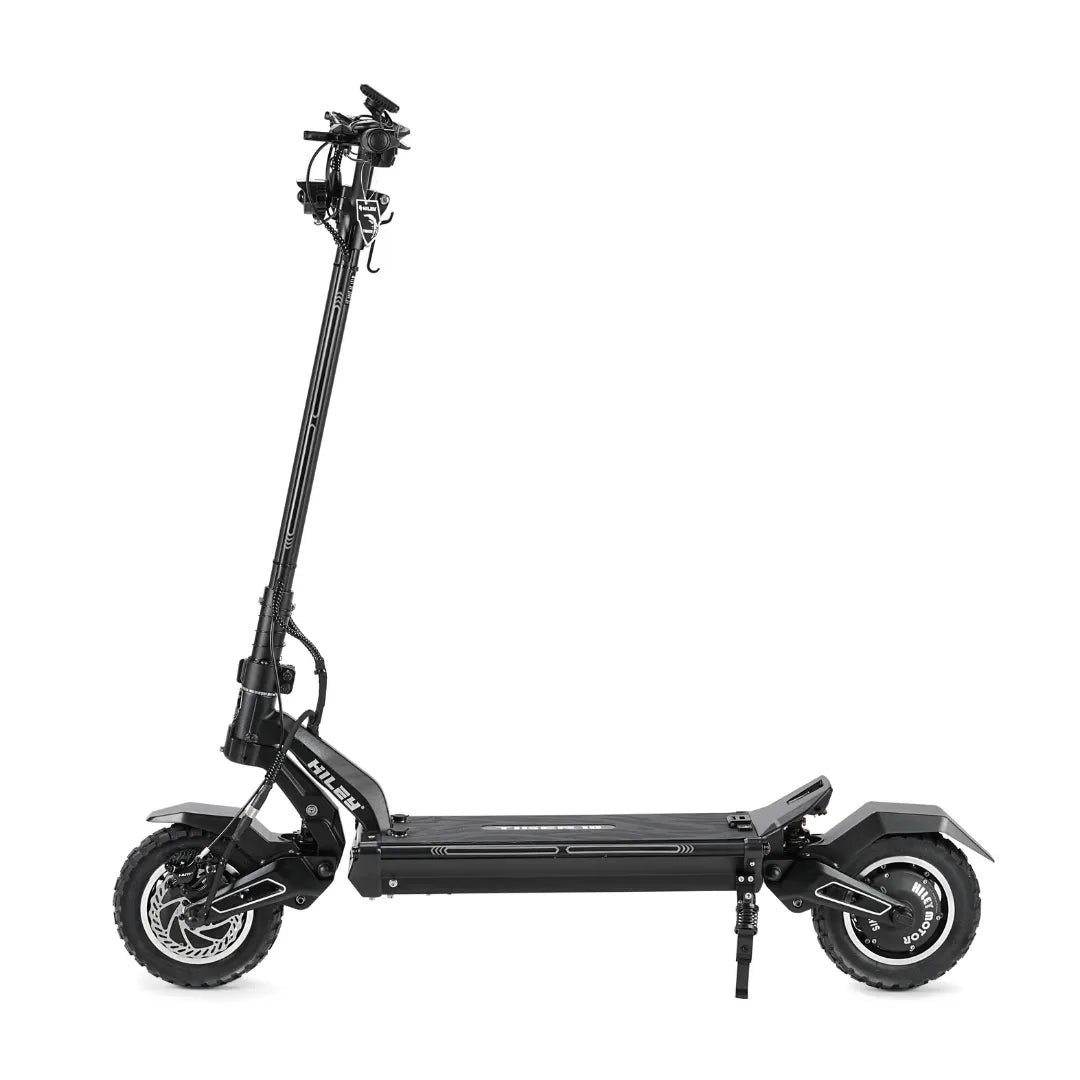 Crni električni romobil Hiley Tiger 10 GTR profilni prikaz na bijeloj pozadini