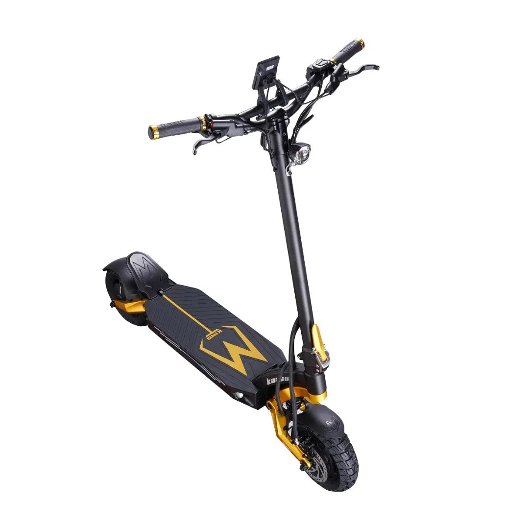 Električni romobil Kaabo Mantis King GT crne i zlatne boje pogled iz ptičje perspektive