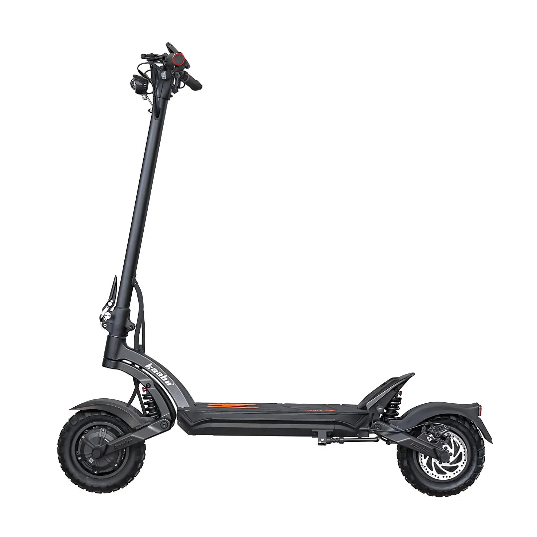 Električni romobil Kaabo Mantis X Plus bočni pogled na crni model s terenskim gumama