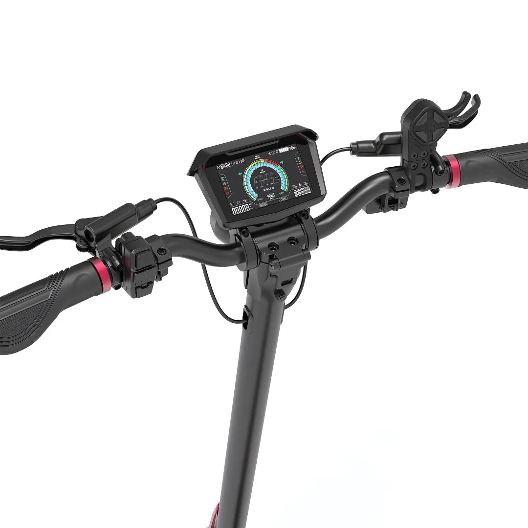 Upravljač električnog romobila Kaabo Mantis X Plus s LCD zaslonom i kontrolama, pogled sprijeda