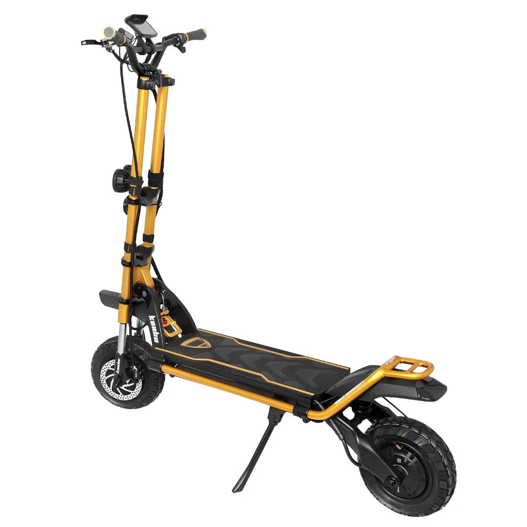 Električni romobil Kaabo Wolf Warrior 11 Max zlatne boje na bijeloj pozadini bočni pogled