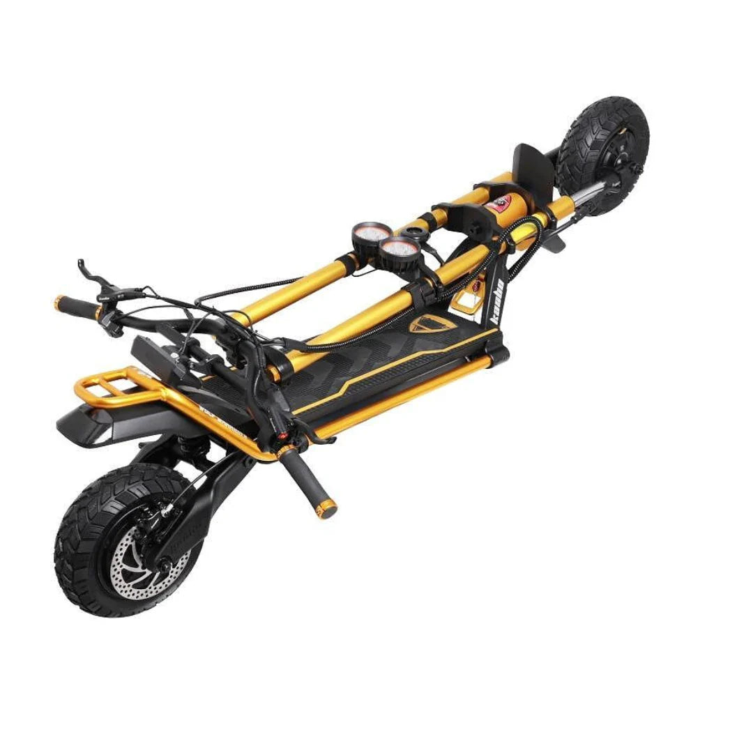 Električni romobil Kaabo Wolf Warrior 11 Max zlatne boje pogled iz ptičje perspektive