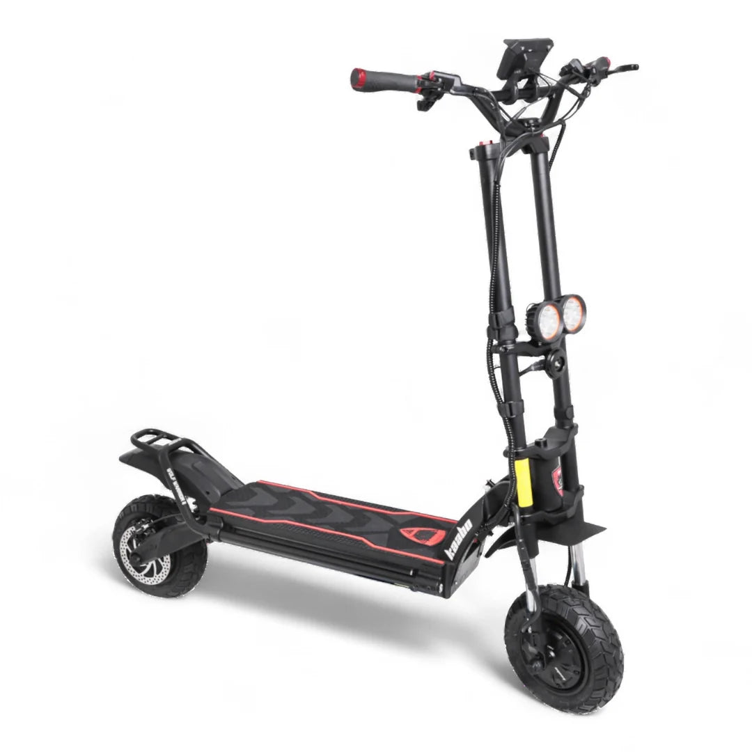 Crni električni romobil Kaabo Wolf Warrior 11 Max, pogled sa strane na bijeloj pozadini