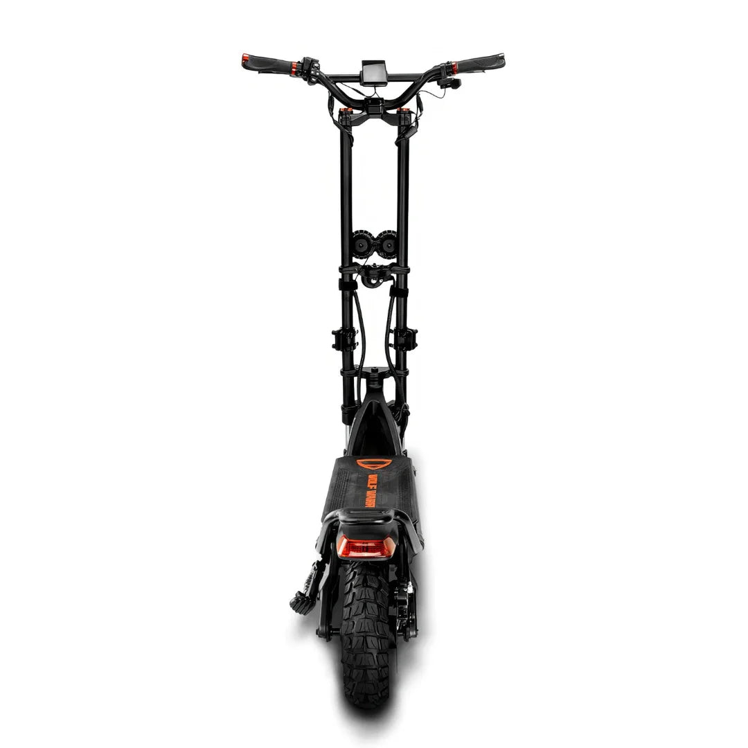 Električni romobil Kaabo Wolf Warrior X GT stražnji pogled crne boje s off-road gumama