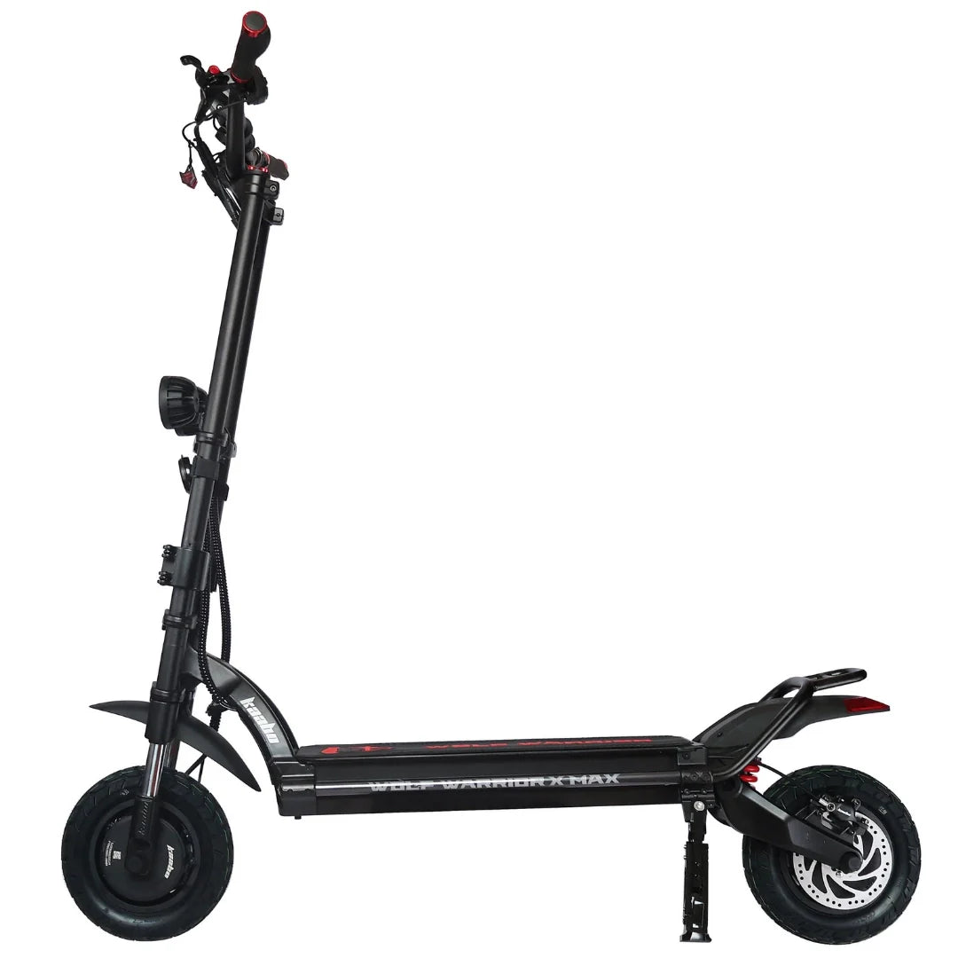 Crni električni romobil Kaabo Wolf Warrior X Max bočnog profila na bijeloj pozadini