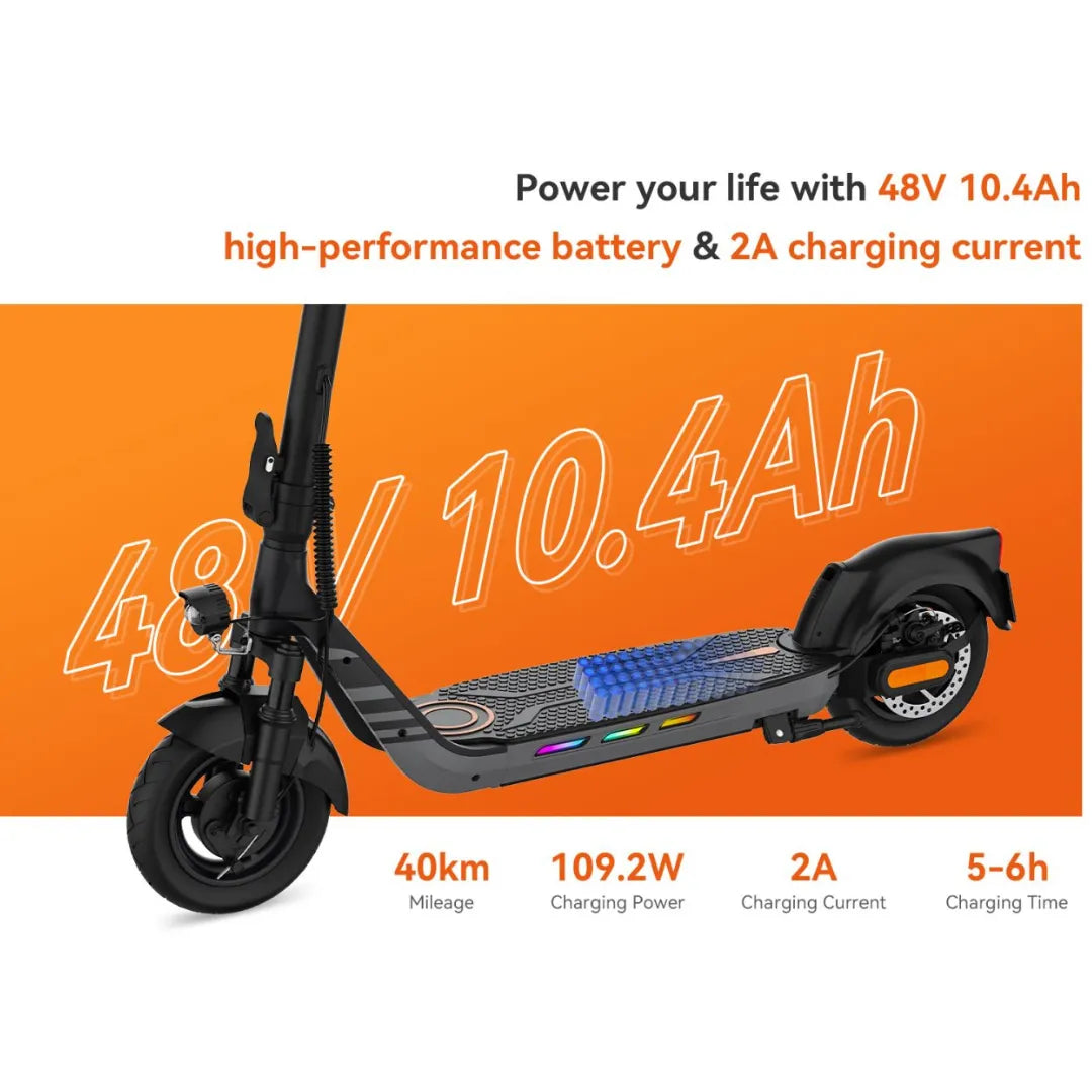 Električni romobil KingSong N14 prikaz baterije 48V 10.4Ah s tehničkim specifikacijama na