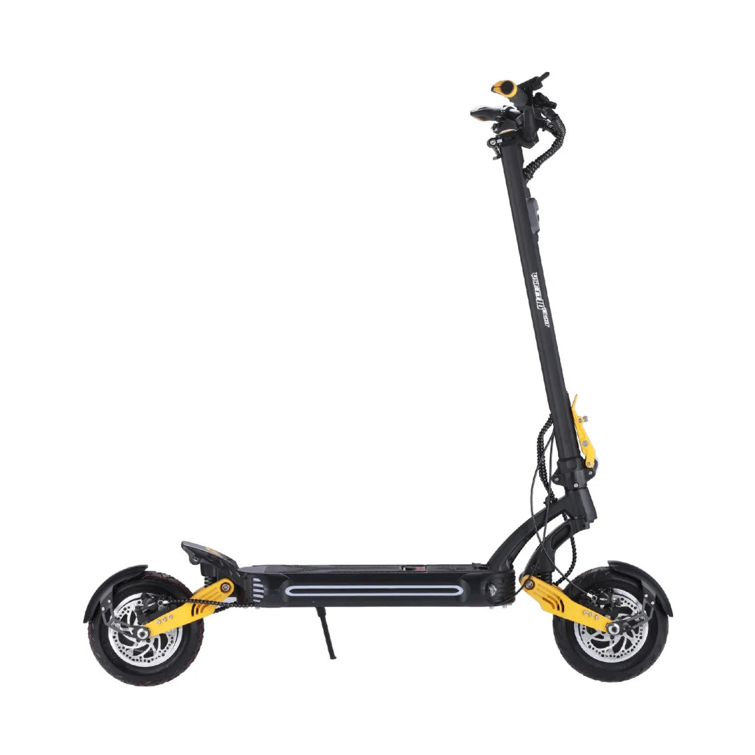 Električni romobil Vsett 10 Light crno-žute boje, bočni pogled na cijeli model