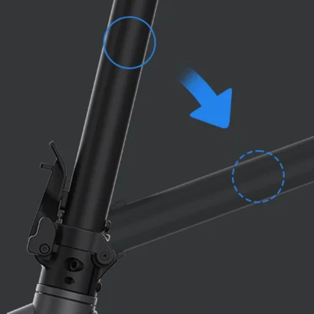 Mehanizam za sklapanje crnog okvira električnog romobila Xiaomi Elite izbliza
