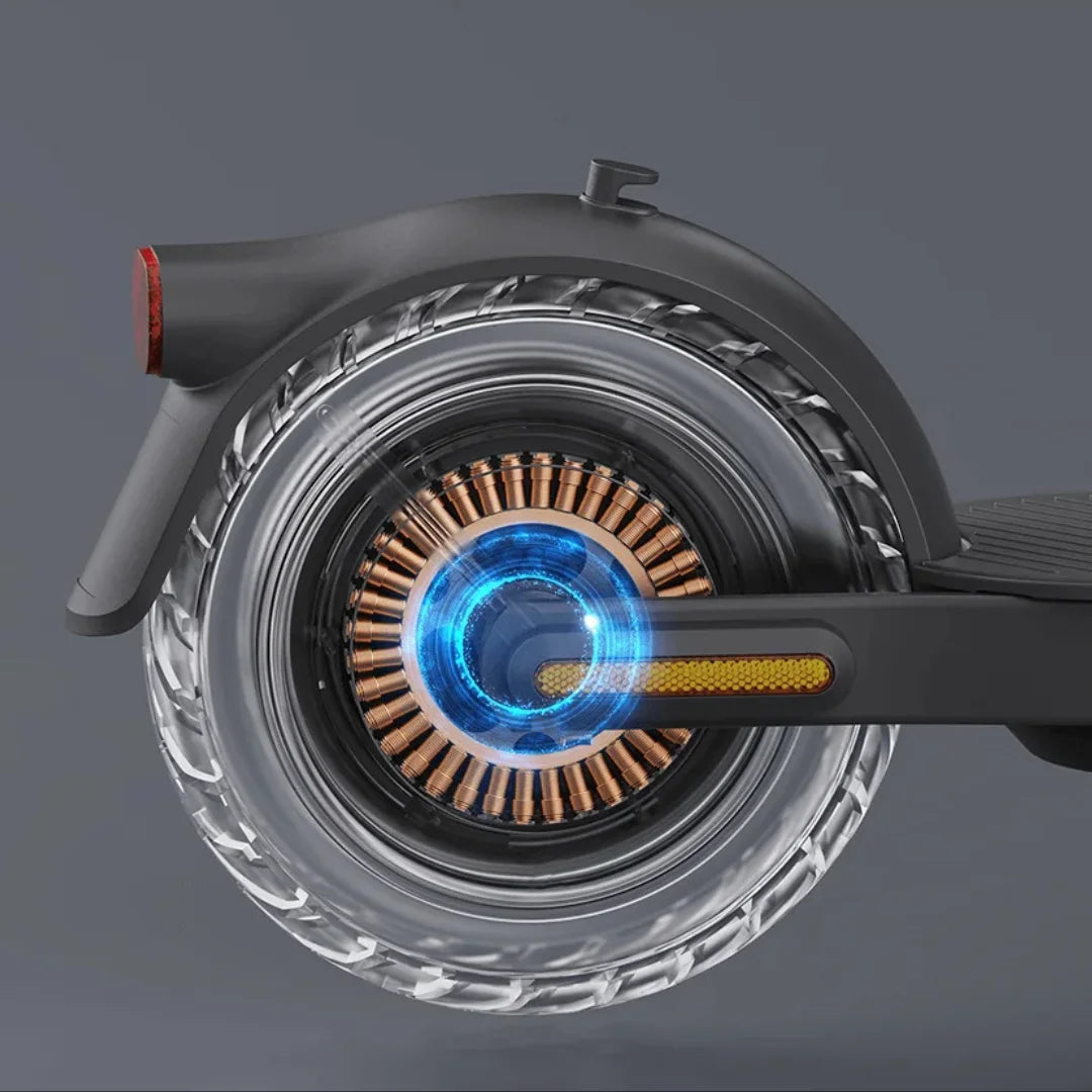 Prikaz električnog motora u kotaču električnog romobila Xiaomi Elite s prozirnim detaljima