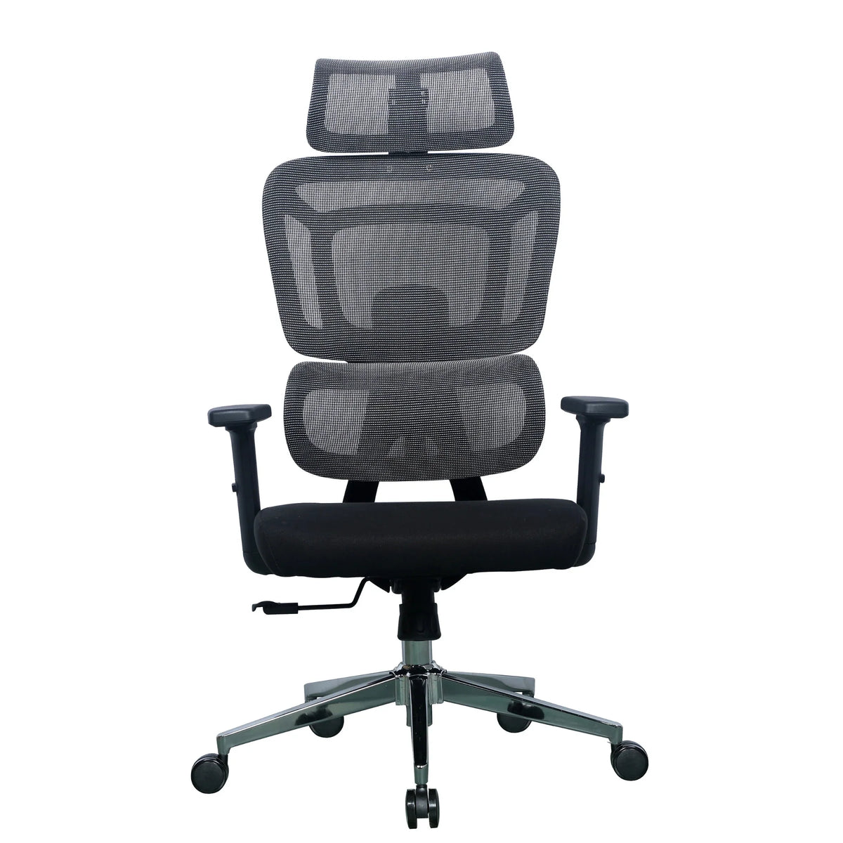 Proizvod je ergonomska uredska stolica, točnije model Apollo. Stolica ima naslon od mrežaste tkanine za prozračnost, podstavljeno sjedalo za udobnost i podesive naslone za ruke. Također ima elegantan, moderan dizajn s kromiranom bazom i kotačićima za mobilnost.