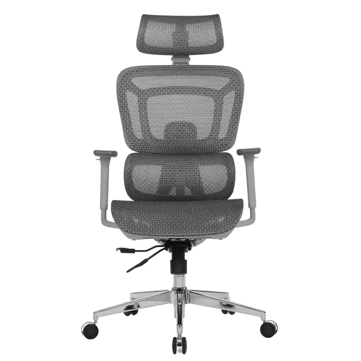 Proizvod je ergonomska uredska stolica, točnije model Apollo Plus. Stolica ima moderan dizajn s mrežastim naslonom i sjedalom za prozračnost, podesivim naslonima za ruke i naslonom za glavu. Podržana je kromiranom bazom s kotačićima za mobilnost.